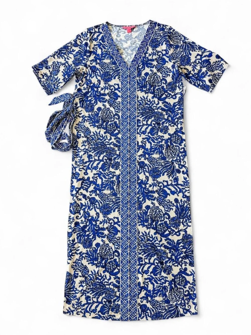 Lilly Pulitzer Remelle Maxi Cover-Up Swim Dress Deeper Coconut - S/M